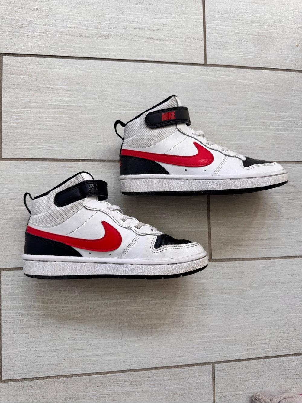 Nike Kids White, Red & Black High-Top Sneakers